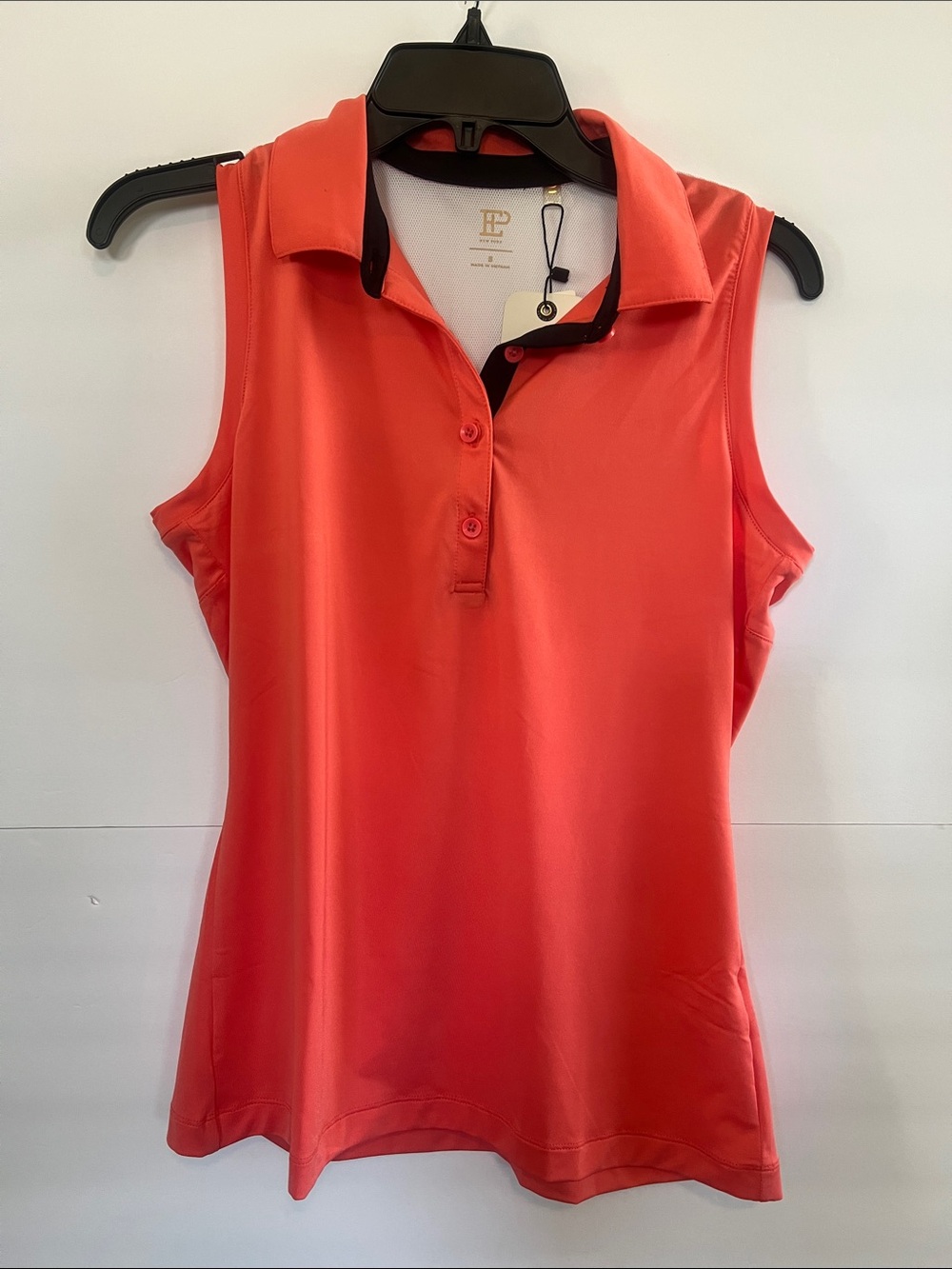 EP New York Women's Ripe Melon (coral) Sleeveless Polo Tank, Size Small NWT